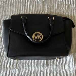 Michael Kors Black Satchel with Gold Accents